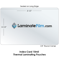 Index Card 10 Mil Laminating Pouches 3-1/2" x 5-1/2"