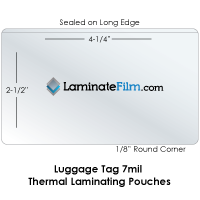 Luggage Tag 7 Mil Laminating Pouches 2-1/2" x 4-1/4"